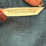 Soft Surroundings Blue Chambray Denim Button Up Sleeveless Waist Tie Midi Dress Photo 2