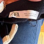 ZARA  casual Navy and Brown V-Neck Sweater oversized cardigan size M preppy Photo 3