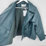 4th & Reckless PU double breasted Victoria jacket in‎ teal XL Green Photo 6