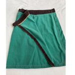 KAVU Denim Solid Green Knee Length Wrap Skirt Size 10 Photo 2