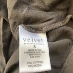 Velvet By Graham And Spencer Cotton Slub Tee Army Green Short Sleeve Scoop Neck Sm Photo 2