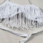 LG White Cowboy Fringe Halter Tie up Swimsuit top Photo 1