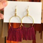 Maroon Tassel Earrings Red Photo 0