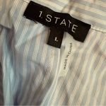 1. State  Women's Embellished-Collar Tiered Cotton Dress Windward Blue Sz L Photo 6