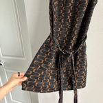 Reformation Sommer Linen Dress Brown Linguini Pattern Belt & Pockets Photo 4