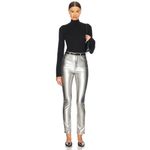 NWT Mother Rail Skimp Silver Faux Leather Jeans 26 Photo 5