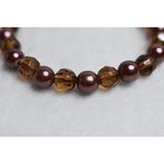 Source Unknown Shades Of Brown Simple Chic Beaded Stretch Like New Casual Bracelet Photo 1