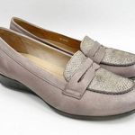 Ecco Shoes Size 41 / 10-10.5 Penny Loafer Snakeskin Taupe Heeled Wedge Comfort Photo 0