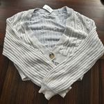 Full Tilt Cable Knit Cropped Sweater - Light blue Photo 1