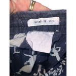 Vintage Navy Blue & White Story Scene Tie Waist Maxi Women Skirt size 2XL Photo 6