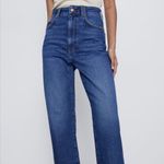 ZARA HIGH RISE VINTAGE SLIM JEANS Mid-Blue Photo 1