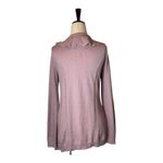 Athleta  Sweater Women Small Pink Lilac Cotton Cashmere Knit Ruffle Front Cardiga Photo 1