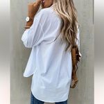 Boutique White Button Up Shirt Turn Down Collar Blouse Size XXL 14 Plus Size Work Casual Photo 2