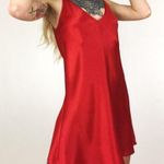 Vintage Satin Chemise Slip Dress in Red | Size S Photo 1