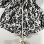 Mud Pie Women's Romper Black white Snake Print Size S Bell Sleeves Elastic Waist Photo 10