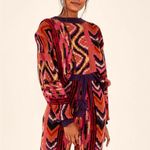 Farm Rio NWOT  Striped Colorful Patchwork Sweater Size Small Photo 4