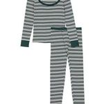 PINK - Victoria's Secret Victoria’s Secret Striped Green and White Thermal Sleepwear Pajamas PJs Set Photo 0