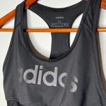 Adidas  Black Logo CLIMALITE Racerback Sports Bra spell out athletic size medium Photo 5