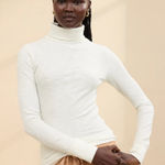 Aerie Essential Turtleneck Layering T-Shirt in Soft Muslin Size Small NWOT Photo 0