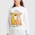Max Studio Max - Lion King Print White Sweatshirt with Round Neck and Long Size L Photo 0