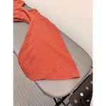 ASOS  DESIGN Rust V Neck Textured Fabric Tie Back Long Sleeves Dress Petite US 12 Photo 8