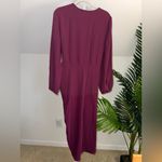 Amanda Uprichard  Roma long sleeves v neck silk Aubergine plum Dress M Photo 5