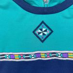 Vintage Gina Peters Womens Pullover Sweatshirt Size L Blue Navy Teal Retro 90s Size L Photo 3