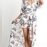 American Eagle NWT Floral Kimono Romper Dress Botanical Maxi Size 2 NEW Photo 0