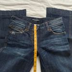 Dolce & Gabbana 90s  dark wash low rise bootcut denim jeans metal back plate Photo 6