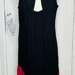 Escapada  Rayon Sleeveless Shift Tank Dress Women’s Sz M Keyhole Back Black Pink Photo 6