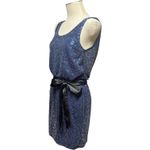 EXPRESS Sleeveless Sequin Mini Dress with Satin Sash Blue Black XS Photo 2