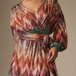 Ramy Brook Michaela Sequin Chevron Wrap Minidress Multicolor Plus Size 3 XL NWT Photo 0