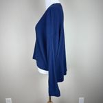 Nordstrom Collection Sweater Top Womens Large Blue Merino Wool Dolman High Low Photo 8