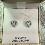 Rachel Zoe NEW IN BOX 925 Sterling Zubic Zirconia Heart Shaped Earrings Photo 0