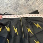 Forever 21  embroidered lightning bolts ⚡️⚡️pleather mini skirt SZ MEDIUM Photo 4