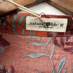 Natural Life  Rebecca Tiered Shirt Dress Rust Floral Midi Dress Size M Photo 5