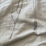 THREE silver necklaces Layered,arrowhead & crystal Photo 0