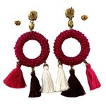 J.Crew  Neon Primrose Beaded Stone and Tassel Drop Earrings Photo 3