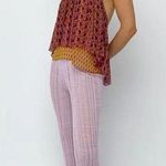 ZARA NWT Printed Chiffon Open Back Halter Top in Pink/Orange Size L Photo 1