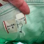 Alice + Olivia  Jeans Tie Dye Denim Mini Dress in Green and White Photo 7