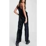 Free People  90s Forever Overalls Crushed Velvet Black size M Photo 11