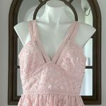 Monique Lhuillier ML Lace Halter Midi Dress in Rose Quartz NWT, Size 10 Photo 8