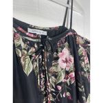 Purple Snow  Cold Shoulder Floral Lace Up Blouse Top Photo 2