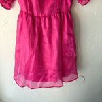 Thirty Thirty Pink Organza Mini Dress Puff Sleeve Square Neck Party Barbie S Photo 4