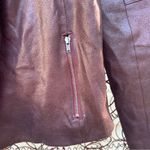 Waverly Grey chocolate brown faux leather blazer jacket western moto Size 6 Photo 1