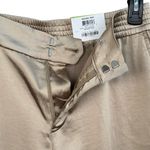 Charter Club SZ 4 Ankle Pant Mid-Rise Zip-Fly Elastic Waist Pocket Shiny Tan New Photo 5