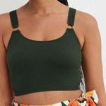 Aerie NEW Green Seamless Ring Longline Bralette - Size: Small Photo 0