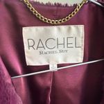 Rachel Roy sz S cropped Y2k style Burgundy faux Fur Coat Purple Photo 3
