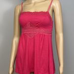 Eberjay Eberjey Camisole Women's Size Medium Cami Sleep Top Shirt Fuchsia Pink Lace Photo 0