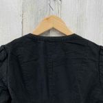 Banana Republic  Jacket Womens 4 Petite Black Cotton Linen Blend Button Front Photo 4
